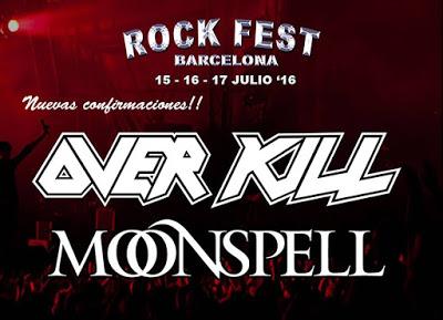 Overkill y Moonspell se suman al Rock Fest Bcn 2016