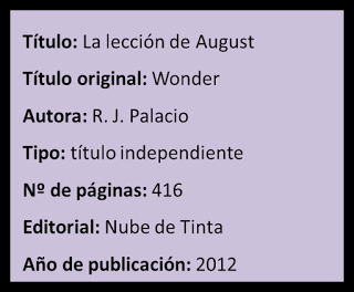 Reseña #15: La lección de August, de R. J. Palacio