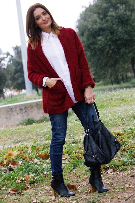 Con cardigan calentito