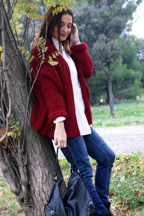 Con cardigan calentito