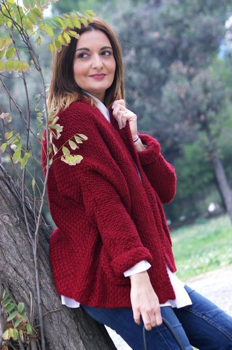 Con cardigan calentito
