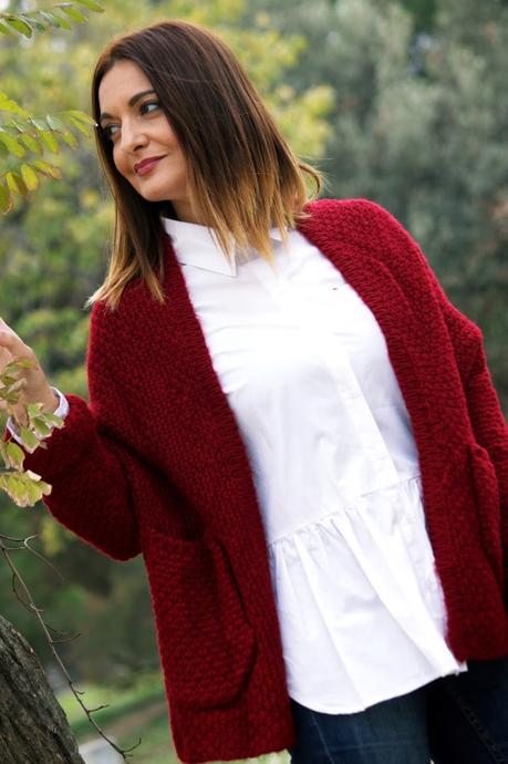 Con cardigan calentito