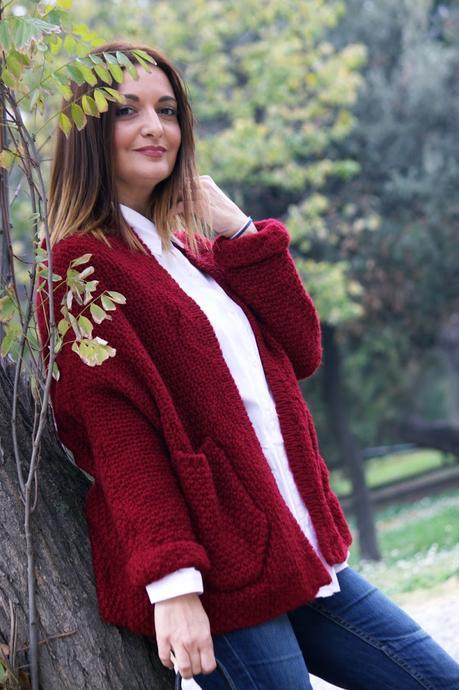 Con cardigan calentito