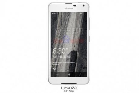 Filtran el teléfono Lumia 650 de color blanco Filtran el teléfono Lumia 650 de color blanco