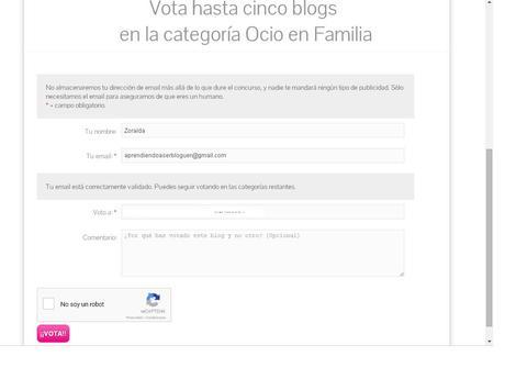 Votar blog dentro de categoría
