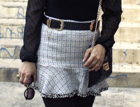 Falda Chanel y Zapatos de Suela Track-Chanel Skirt and Chunky Heels Shoes