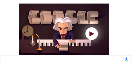Increíble Doodle por el 245 aniversario del nacimiento de Beethoven