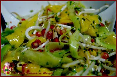 ENSALADA DE MANGO, PEPINO Y GRANADA