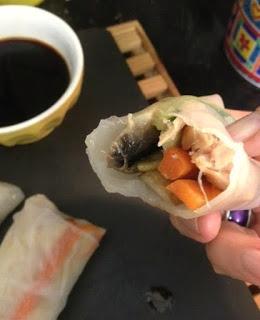 ROLLITOS VIETNAMITAS CON VERDURAS  Y POLLO