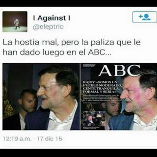 El oportuno puñetazo a Rajoy - ¡Ánimo Rajoy! El día 20 te lo darán las urnas