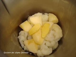 Crema de coliflor con manzana y jengibre