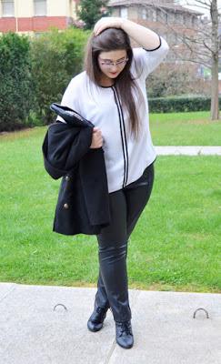 Outfit of the Day ~  Contrastes Black & White ~ Curvy girl