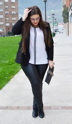 Outfit of the Day ~  Contrastes Black & White ~ Curvy girl