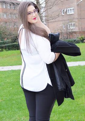 Outfit of the Day ~  Contrastes Black & White ~ Curvy girl