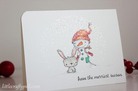 One layer Christmas card: Masking and Copic coloring