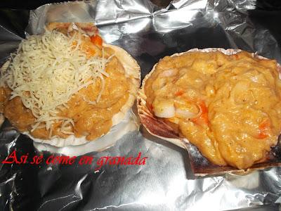 Conchas gratinadas