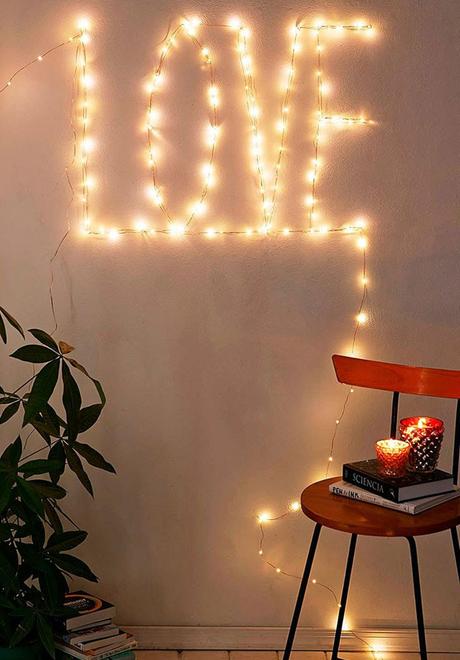 Palabra con luces decoración