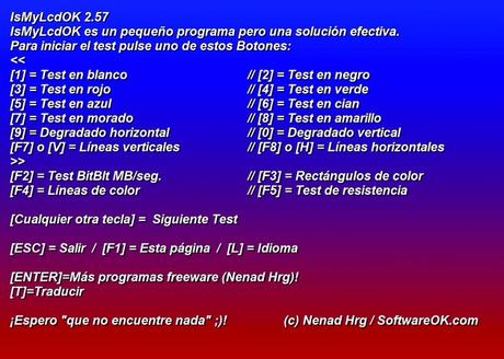 La pequeña aplicación gratuita ‘Is my LCD OK?’ se utiliza para probar pantallas LCD y LED en busca de pixels muertos o bloqueados.