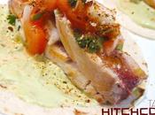 Tacos hitchcook bonito, pico gallo mousse aguacate