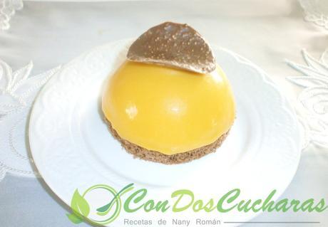 Semiesferas de mango y chocolate