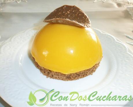 Semiesferas de mango y chocolate