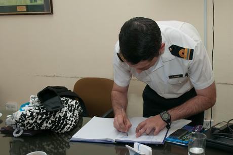 INTEGRANTES DEL PROYECTO ANTÁRTIDA REUNIDOS CON LOS JEFES DE LA DOCTACIÓN 2016 DE LA BASE ORCADAS