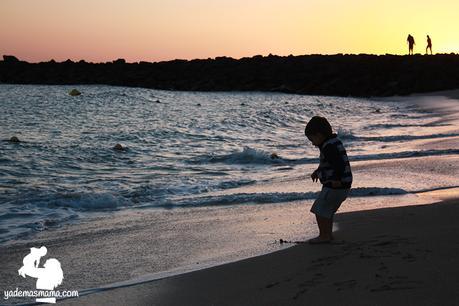 atardecer en la playa