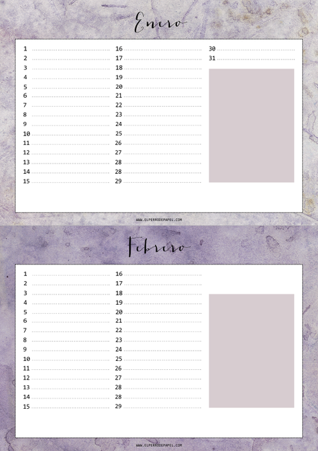 Calendarios y Cuadernillos Organizadores Imprimibles