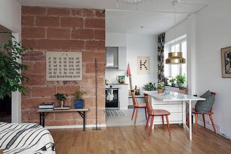elementos arquitectonicos decoracion ladrillo visto decor contraste viejo nuevo deco decoración contrastes decoración salón nórdico pared ladrillo visto blog decoración nórdica decoración pisos pequeños vintage 