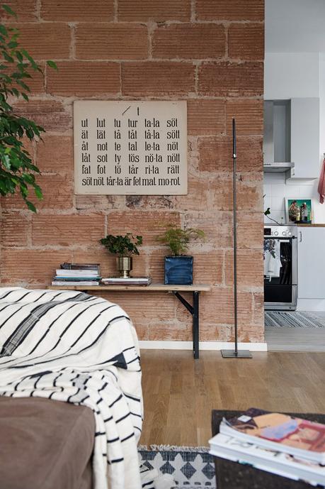 elementos arquitectonicos decoracion ladrillo visto decor contraste viejo nuevo deco decoración contrastes decoración salón nórdico pared ladrillo visto blog decoración nórdica decoración pisos pequeños vintage 