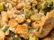 Arroz brócoli, piña pollo soja