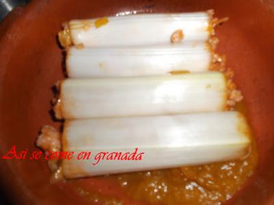 Canelones de puerro