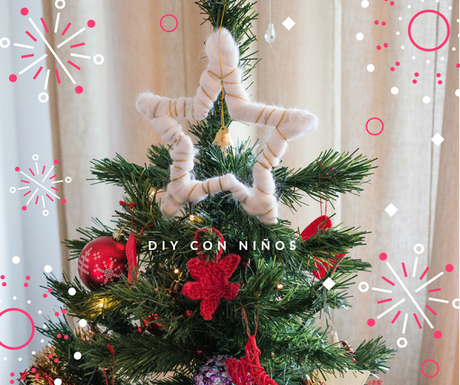 Una estrella de lana para el árbol de Navidad