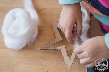 Una estrella de lana para el árbol de Navidad