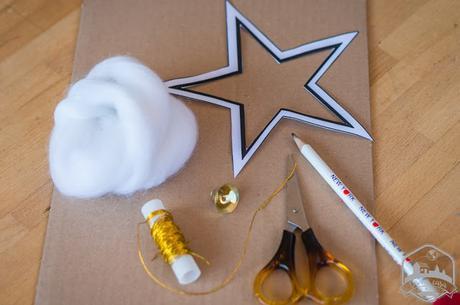 Una estrella de lana para el árbol de Navidad