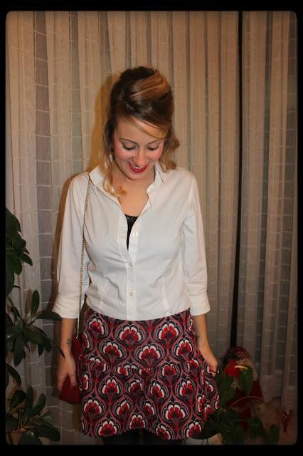 Red Print Skirt