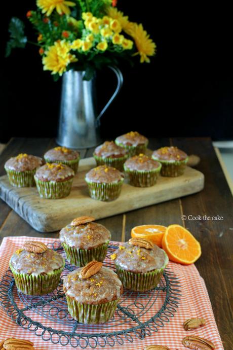 muffins zanahoria, muffins mandarina, carrot muffins