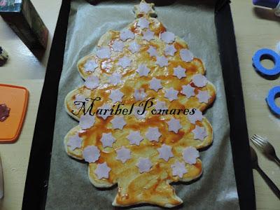 Pizza árbol de navidad.