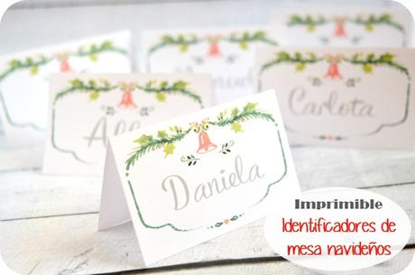 Imprimible: Identificadores de mesa navideños