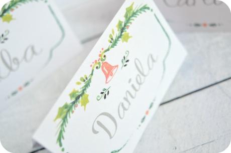 Imprimible: Identificadores de mesa navideños