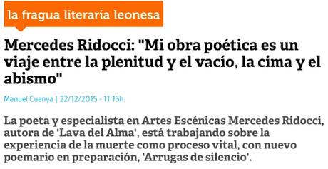 REPORTAJE-ENTREVISTA EN LA FRAGUA LITERARIA LEONESA a Mercedes Ridocci