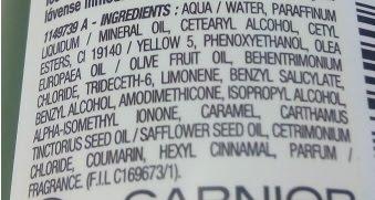 ingredientes aceite Oliva Mítica de Garnier