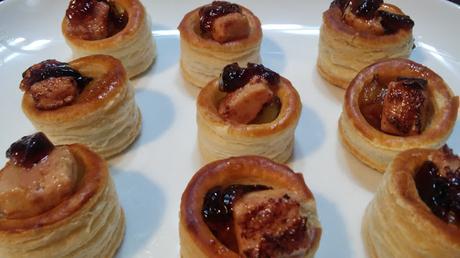 Mini Volovanes de Foie y Manzana Caramelizada