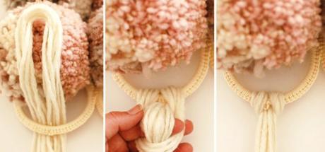DIY tapiz con pompones de lana