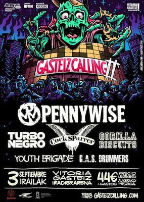 Gasteiz Calling 2016: Pennywise, Turbonegro, Cock Sparrer, Gorilla Biscuits, GAS Drummers...