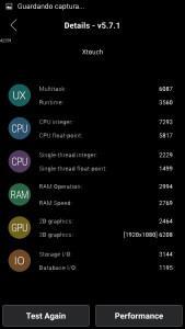 Bluboo Xtouch Corriendo resultados seccionados