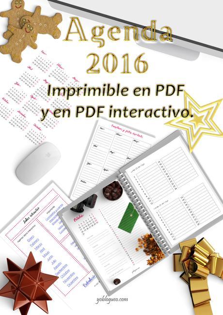 Calendario 2016 gratis con planner imprimible e interactivo en PDF