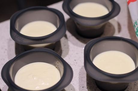 Flan de queso y fresas