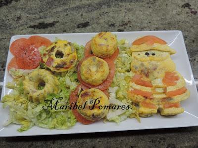 Tortilla con champiñon y bacon.