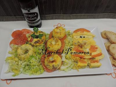 Tortilla con champiñon y bacon.